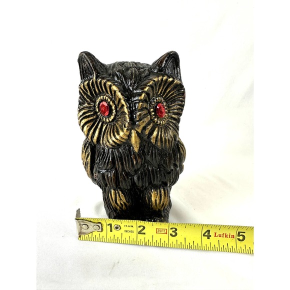 Vintage Chalkware Owl Bank Magical Moody Kitsch Woodland Animal Decor READY - Picture 9 of 10